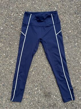 Free People Navy Leggings with White Piping 💙